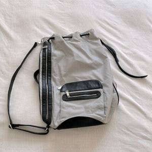 Co-lab Gray and Neon Yellow Nylon Large Travel Tote Bag with Zippered Pockets